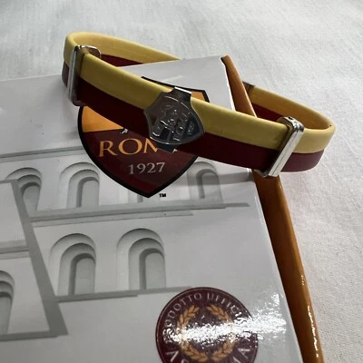 Bracciale Roma AS Ufficiale in Cuoio ✅ - Immagine 1 di 4