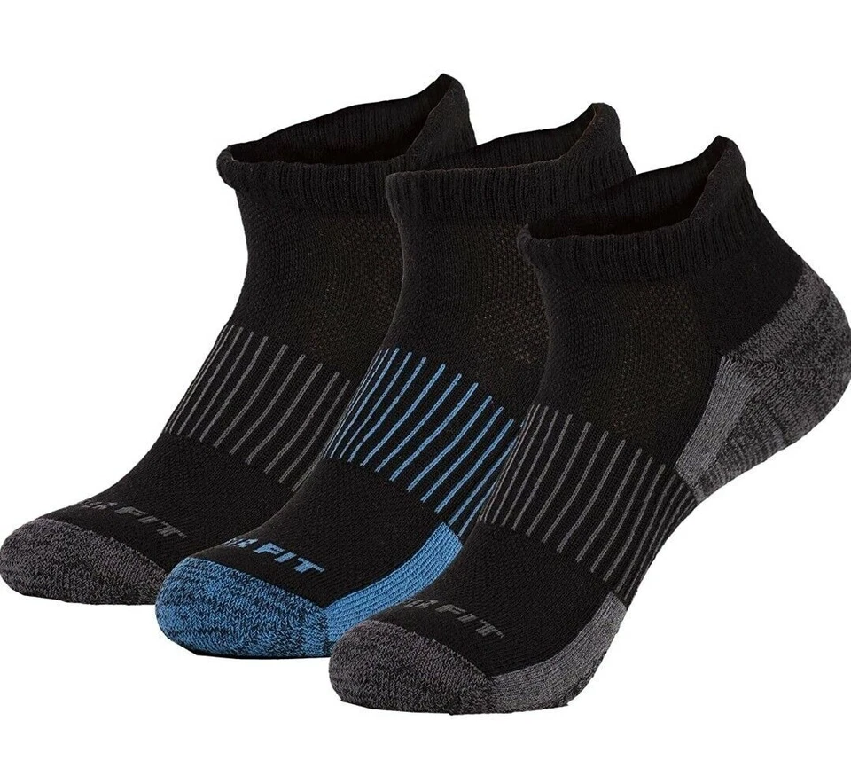 Copper Fit Ankle Length Sport Socks - Black, L-XL, 3 Pair