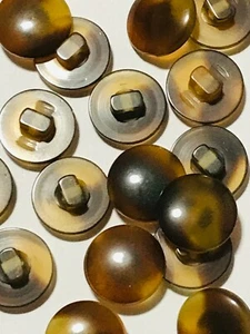 BROWN PLASTIC BUTTONS SELF SHANK /SEWING SUPPLIES/DOLL MAKING/6 PIECES - Bild 1 von 5