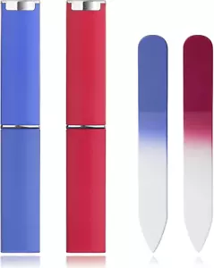 2-Pack Mini Glass Nail File with Case 2Mm Thickness Small Crystal Files for Natu - Picture 1 of 12