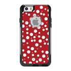Otterbox Commuter For Apple Iphone (Pick Model) Red White Bubbles Polka Dots