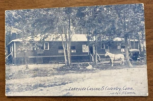 Antique Lakeside Casino South Coventry Connecticut CT Postcard Horse & Buggy P6g - Picture 1 of 12