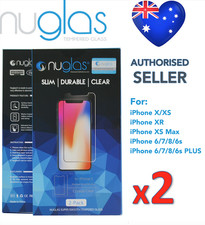 2x Genuine Nuglas Premium Tempered Glass Screen Protector Apple iPhone XS Max