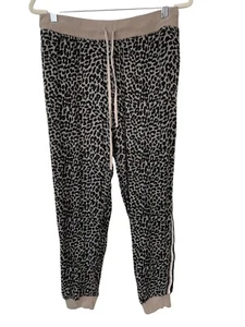 Hard Tail Leopard Jogger Pants Womens M Drawstring Rayon Animal Print Athleisure - Picture 1 of 8