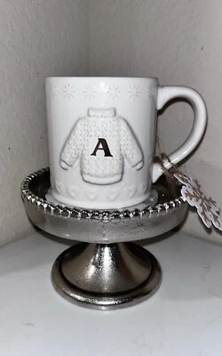 1-НОВЫЙ С ЯРЛЫКАМИ ПИСЬМО ГЛОБАЛЬНЫЙ ДИЗАЙН СВЯЗИ МОНОГРАММА РОЖДЕСТВЕНСКИЕ КРУЖКИ - Изображение 1 из 4