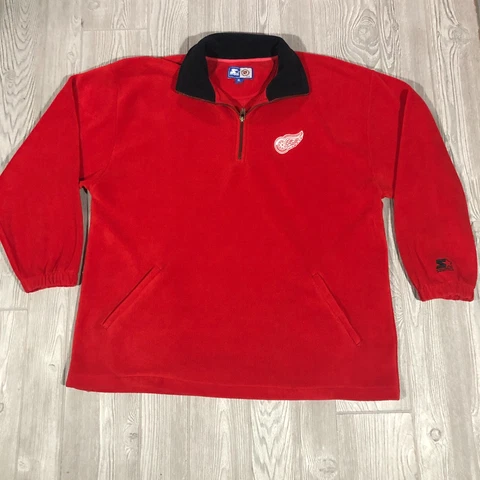 Detroit Red Wings Sweater Mens XL Red Starter Fleece Vintage Pullover NHL 2845 Cover