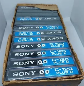 SONY C-120 PLUS 2 Blank Audio Cassette Tapes (Sealed) NOS! New! 12 Pcs In Box - Picture 1 of 20