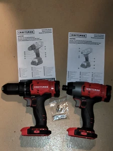 New Craftsman 20V Max 1/2" Drill/Driver CMCD700 1/4" Impact Driver CMCF800 - Picture 1 of 2