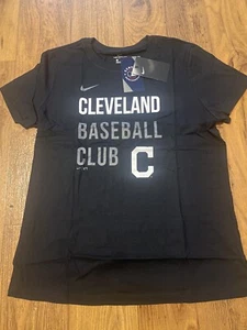 Cleveland Guardians Nike Women's Baseball Club T-Shirt Size Large Black Tee NWT - Picture 1 of 2