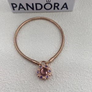Original Pandora Armband Rosegold Heraldic Radiance Vorhängeschloss 19cm - Bild 1 von 5