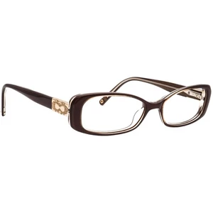 Coach Eyeglasses Fionna 2010 Brown/Gold/Crystals Semi Cat Eye Frame 51[]16 135 - Picture 1 of 6