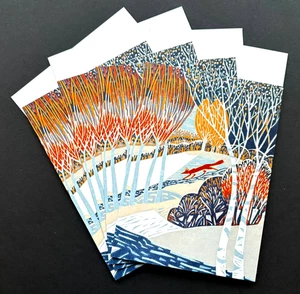 4er Set Rotfuchs Weihnachtskarten Museen & Galerien UK Großbritannien England Charity - Bild 1 von 6