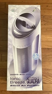 Sharper Image Ionic Breeze Quadra Electrostatic Air Cleaner SI697 Grey 19" NEW - Picture 1 of 8