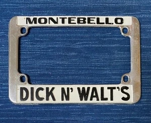 VTG Dick N' Walt's Montebello California Motorcycle Dealer License Plate Frame - Picture 1 of 2