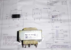 MCI Power Transformer 4-06-8036 115/230V Primary to 36V CT @ 2.8A Secondary - Picture 1 of 4