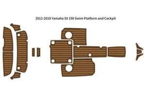 2012-2018 Yamaha SX 190 Swim Platform Cockpit Boat EVA Faux Teak Deck Floor Pad - Imagen 1 de 22