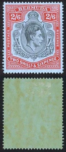 Bermudas SG117 2/6 Negro y Rojo/Gris-Azul Wmk Mult Script CA M/M - Imagen 1 de 1