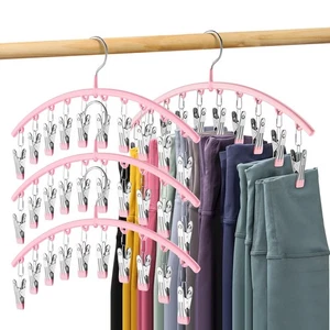 Organizador de Leggings para Armario, Metal Yoga Pantalones Perchas Paquete de 4 con 10 Clips de Sujeción... - Imagen 1 de 8