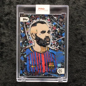Topps Project 22 Andres Iniesta FC Barcelona by Ivan Beslic UEFA Soccer Card - Picture 1 of 2