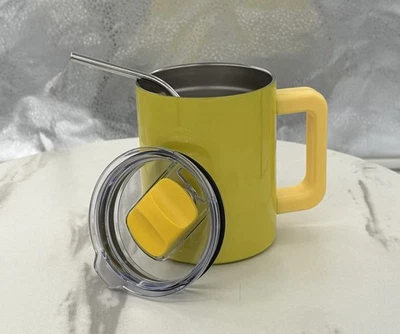 12 oz Stainless Steel Cup, Mug with Magnetic Lid vacuum insulated (Yellow) - Image 1 of 4