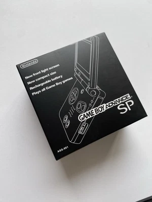 Black Gameboy Advance SP Replacement Box & Insert - High Quality UK GBA SP Box - Image 1 of 4