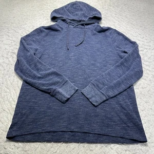 Banana Republic Pima Baumwolle Hoodie blau Waffel Strick Herren Größe Large L - Bild 1 von 13