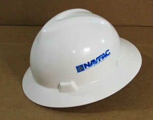 MSA Hard Hat helmet full brim V-Gard white NAVFAC Naval Facilities Engineering - Picture 1 of 13