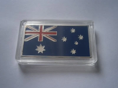 1 oz AUSTRALIA FLAG Rising Sun Mint Bar Finished in .999 Fine Silver-FREE POST!! - image 1 of 2