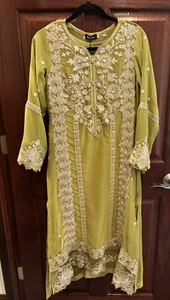 pakistani Eid Outfit shalwar kameez Party Wear 3 Piece Suit Size S - Picture 1 of 4