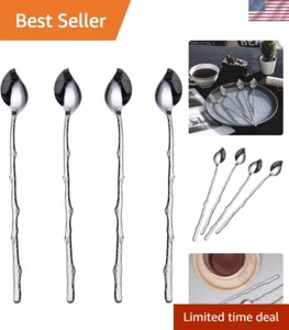 Elegant 18/10 Stainless Steel Leaf Spoons Set for Versatile Dining Experiences - Picture 1 of 9