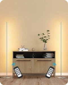 EDISHINE LED Corner Floor Lamp,Minimalist Dimmable Light 7 Color Temperature 2Pc - Picture 1 of 16