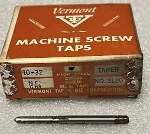 10-32 HSS 4 FLUTE H3 TAPER TAP, VERMONT, USA, NEW - Picture 1 of 1