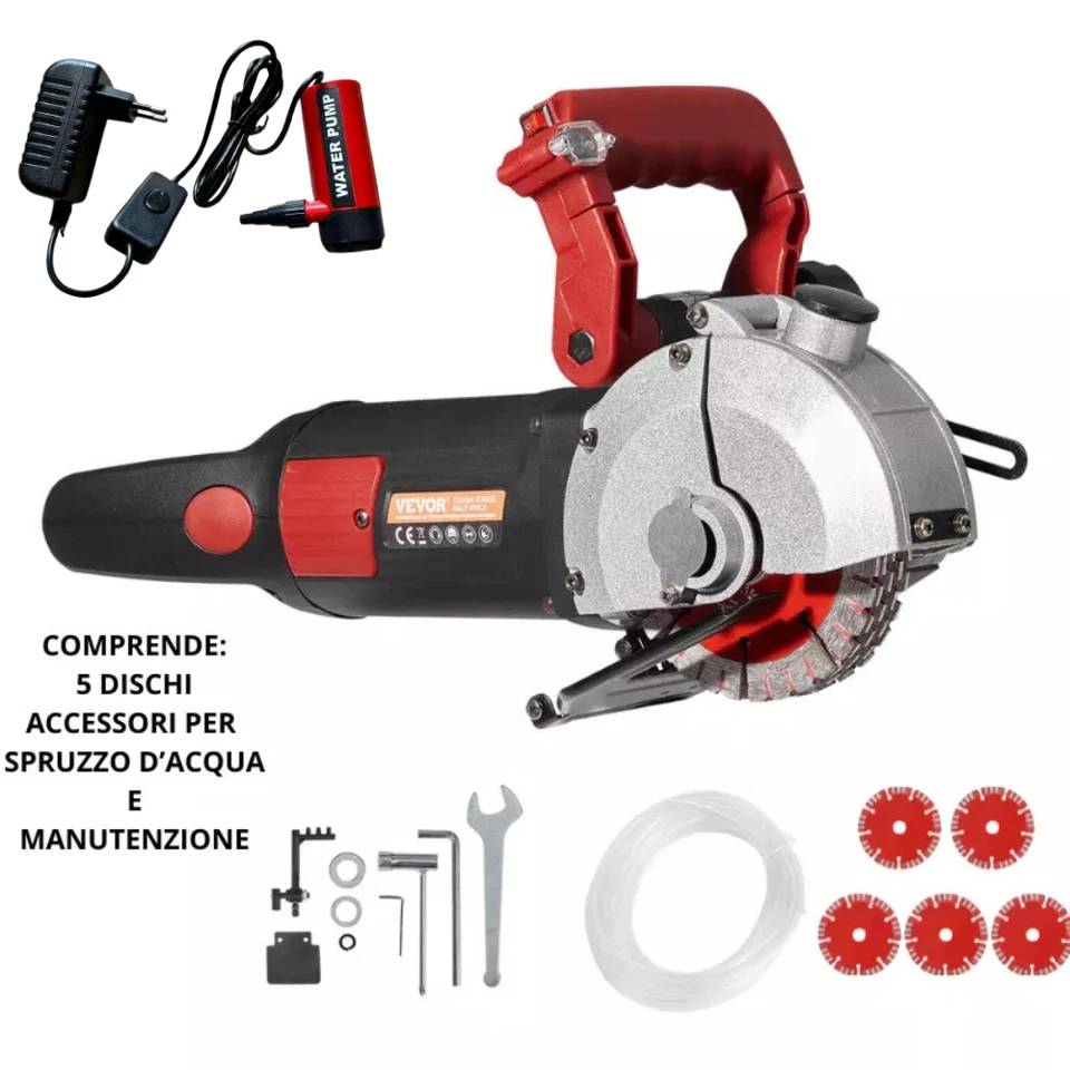 TRACCIATRICE SCANALATRICE A DISCO 8 DISCHI SCANALATORE MURO 4800W GUIDA LASER - Imagen 1 de 4
