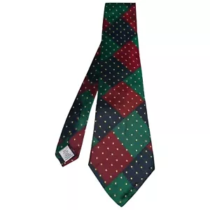 Paul Fredrick Colorful Red Blue Green Squares Silk Neck Tie Geometric Colorful - Picture 1 of 6