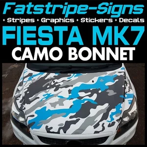 passend für Ford Fiesta MK7 CAMO MÜTZE GRAFIKSTREIFEN AUFKLEBER AUFKLEBER ZETEC ST RS - Bild 1 von 2