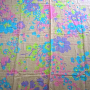 50cm x 91 Vintage Cotton Blend Sewing Fabric Sheer 1960s Psychedelic Mod Retro - Picture 1 of 7
