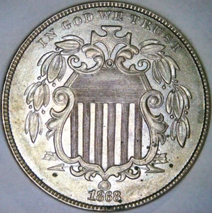 1868 Shield Nickel FS- 904 RPD Repunched Date Broken Letters & Major Die Cracks - Picture 1 of 22