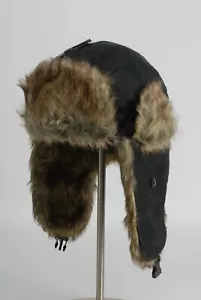 Trappermütze von Maz Accessoires, schwarz Fischgrät mit Kunstfell One Size - Bild 1 von 4