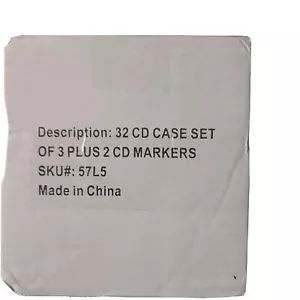 32 cd case set of 3 plus 2 cd markers Sku# 57L5 New in Box - Picture 1 of 4