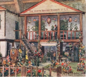 GB 1924 WEMBLEY Advert Art Card EXHIBITION North British *RUBBER GARDEN* KA861 - Picture 1 of 12