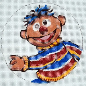 Ernie Puppet Christmas Ornament *HP Needlepoint Canvas * By LLemon - Picture 1 of 1