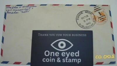 1942  pre paid envelope with orange  6 cent embossed rate mark in VF condition - Image 1 of 2