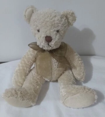 Oso de Peluche Primer y Principal Juguete de Coco Crema 7" Bordado Nariz y Ojos Foto 1 de 4