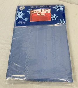 Cubierta de mesa de tela, oblonga 60 pulgadas x 102 pulgadas, rayas azul satinadas - Imagen 1 de 5