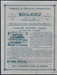 PUBLICITE PRODUITS HYDROFUGES BOILEAU USINE DE LA ROCHE SAINT AMAND CHER - Foto 1 di 2