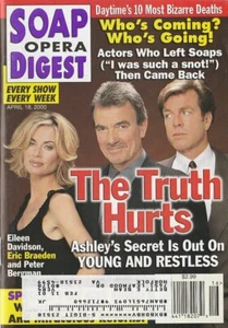 Soap Opera Digest Apr 18, 2000 EILEEN DAVIDSON-ERIC BRAEDEN-DAN MCVICAR-MCCLAIN - Foto 1 di 1