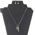 Lock & Key Necklace and earring set Nwt