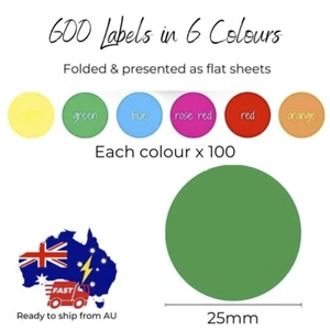 Colour Coding Dot Stickers Circle Large Dot Blank Round Labels 2.5cm 1" 25mm - Picture 1 of 2
