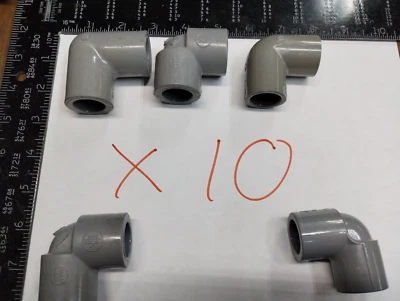 LOT OF 10  1/2" .5" Socket CPVC SCH 80 90° Elbow SLIP GLUE NFS-PW  PVC - Image 1 of 3