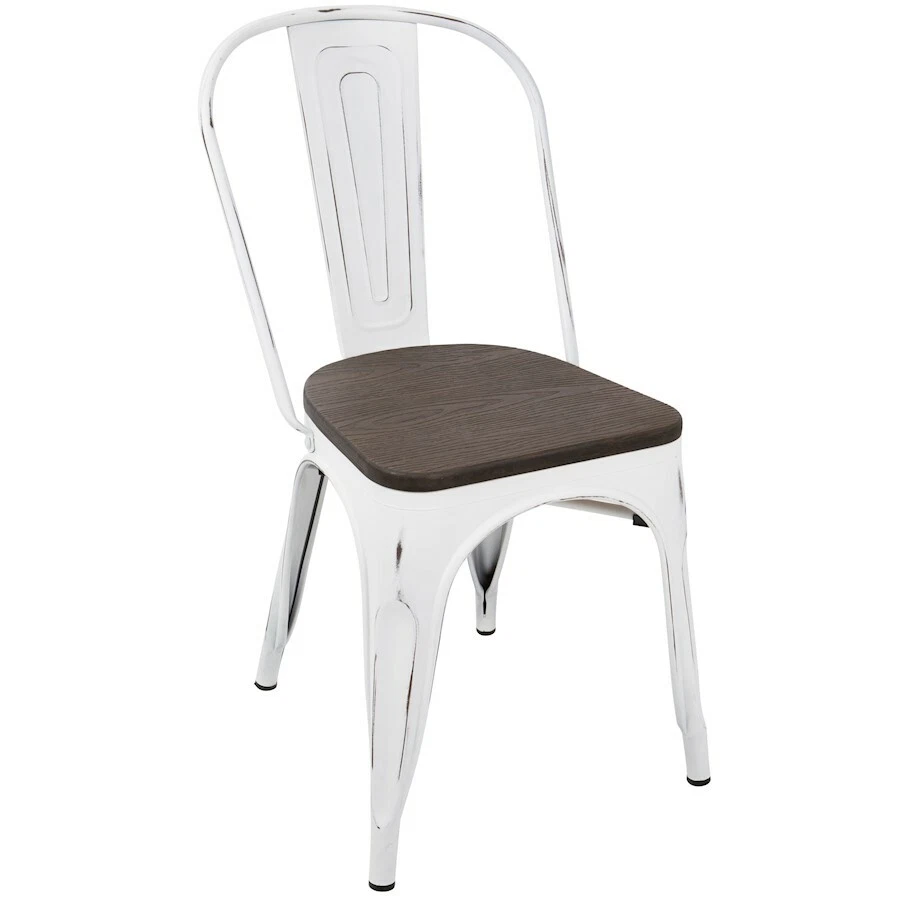 Silla de comedor LumiSource Oregon, juego de 2, blanca, espresso -DC-ORVW-E2 Foto 1 de 1